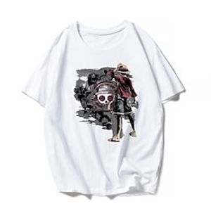 Inspired by One Piece Monkey D. Luffy T-shirt Cartoon Manga Anime Harajuku Graphic Kawaii T-shirt For Men's Women's Unisex Adults' Hot Stamping 100% Polyester Lightinthebox