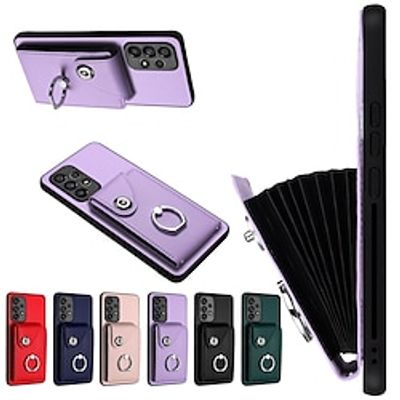 Phone Case For Samsung Galaxy S24 S23 S22 S21 S20 Ultra Plus FE A54 A34 A14 Wallet Case Ring Holder Card Slot Shockproof Solid Color TPU PU Leather Lightinthebox Phone Case For Samsung Galaxy S24 S23 S22 S21 S20 Ultra Plus FE A54 A34 A14 Wallet Case Ring Holder Card Slot Shockproof Solid Color TPU PU Leather Lightinthebox