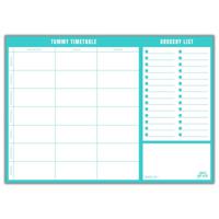 DOTSPACE Tummy Timetable Meal Planner Notepad with Slim Magnetic Pad and a Tear Off Grocery List