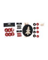 Homesmiths Christmas Pegs Ornament 4cm Set of Assorted 1 Set