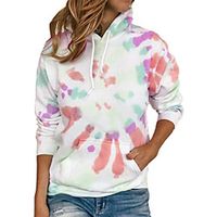 Women's Hoodie Pullover Graphic Tie Dye Front Pocket Daily Basic Casual Hoodies Sweatshirts  Blue Yellow Blushing Pink miniinthebox - thumbnail