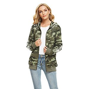 Women's Pattern Others Casual Winter Coat Regular Casual  Daily Cotton Coat Tops Green Lightinthebox