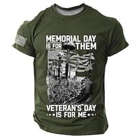 Daily Military Men's 3D Print T shirt Tee Street Casual American Independence Day T shirt Black Red Blue Short Sleeve Crew Neck Shirt Summer Spring Clothing Apparel S M L XL XXL XXXL Lightinthebox