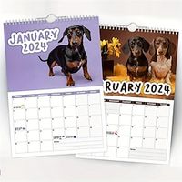 1pcs Cheeky Dachshunds 2024 Wall Calendar, 2024 Novelty Dog Calendars, Funny Dog Album Cover Poster Calendar, 12-Month Wall Calendar, Home Office Hanging Calendar Monthly Planner Lightinthebox - thumbnail