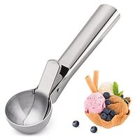 Ice Cream Scoop Stainless Steel Ice Cream Scooper Metal Ice Cream Scoops with Trigger, Perfect for Frozen Yogurt, Gelatos, Sundaes (Silver) Lightinthebox - thumbnail