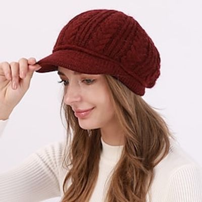 Classic Soft Knitted Hats Solid Color Coldproof Warm Berets Newsboy Hats For Women Autumn  Winter Lightinthebox