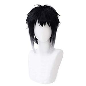 Akutagawa Ryunosuke Cosplay Wig Men Halloween Costume Party Anime Wigs with Bangs Black Grey Mixed Lightinthebox