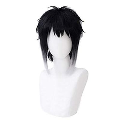 Akutagawa Ryunosuke Cosplay Wig Men Halloween Costume Party Anime Wigs with Bangs Black Grey Mixed Lightinthebox