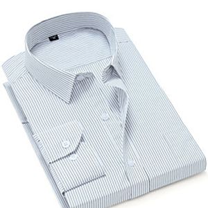 Men's Shirt Other Prints Striped Plus Size Long Sleeve Daily Tops Business Basic White Black Blue Lightinthebox