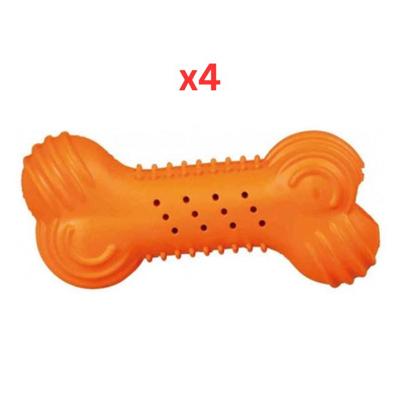 Trixie Rustling Bone Toy For Dogs - Orange 11cm (Pack Of 4)