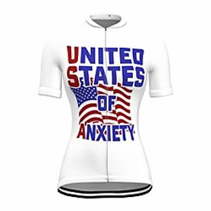 21Grams Women's Short Sleeve Cycling Jersey Summer Spandex White American / USA Bike Top Mountain Bike MTB Road Bike Cycling Quick Dry Moisture Wicking Sports Clothing Apparel / Stretchy / Athleisure miniinthebox