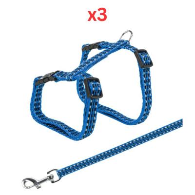 Trixie Reflecting Harness With Leash For Cats - Blue 22-42cm (Pack Of 3)