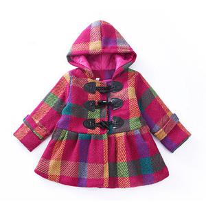 Colorful Plaid Girls Coat