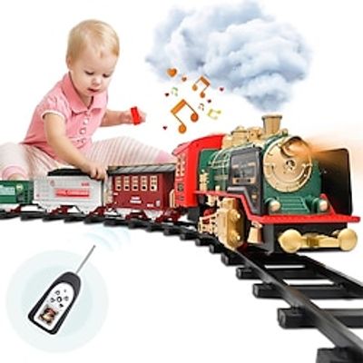 Christmas Train Set - Rechargeable Battery and Remote - Around The Christmas Tree with Water Steam Music  Lights - Electric Train Toy Gift Toys for Age 3 4 5 6 7 8 Kids Toddlers Lightinthebox