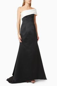One-shoulder Gown in Taffeta
