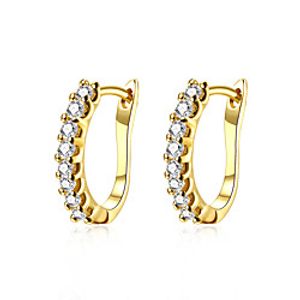 Women's Cubic Zirconia Earrings Geometrical Fashion Stylish Gold Plated Earrings Jewelry Gold For Anniversary Party Evening Birthday Festival 1 Pair Lightinthebox