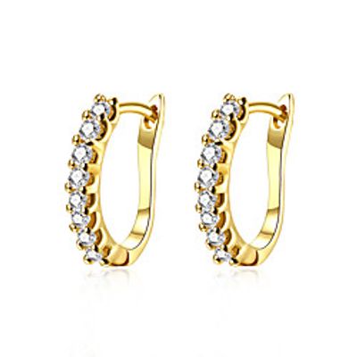 Women's Cubic Zirconia Earrings Geometrical Fashion Stylish Gold Plated Earrings Jewelry Gold For Anniversary Party Evening Birthday Festival 1 Pair Lightinthebox