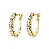 Women's Cubic Zirconia Earrings Geometrical Fashion Stylish Gold Plated Earrings Jewelry Gold For Anniversary Party Evening Birthday Festival 1 Pair Lightinthebox - thumbnail