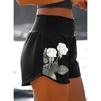 Women's Swimwear Beach Bottom Normal Swimsuit High Waisted Floral Print Black Bathing Suits Sports Vacation Holiday / New miniinthebox - thumbnail