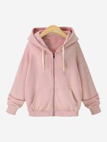 Pure Color Hooded Women Coats