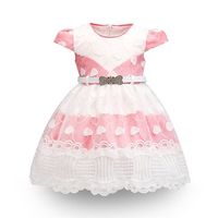 Pink White Girls Summer Princess Dress
