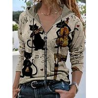 Women's Casual Jacket Short Slim Fit Coat Apricot Stylish Casual Daily Fall Winter Zipper Hoodie Regular Fit S M L XL XXL 3XL Lightinthebox - thumbnail