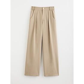 High Rise Elastic Waist Straight Pants