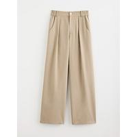 High Rise Elastic Waist Straight Pants