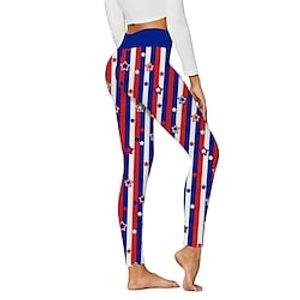 Women's Trousers Sports Tights 3D Print Print Full Length Pants Fitness Yoga Stretchy Multi Color Flag Outdoor Sports Mid Waist Rainbow S M L XL XXL Lightinthebox