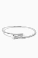 Cleo Diamond Midi Slip-on Bracelet with White Agate in 18kt White Gold - thumbnail