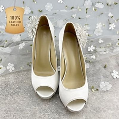 Women's Heels Wedding Shoes Lolita Wedding Party Wedding Heels Bridal Shoes Bridesmaid Shoes Satin Flower Platform Stiletto Heel Peep Toe Elegant Satin Loafer White Lightinthebox Women's Heels Wedding Shoes Lolita Wedding Party Wedding Heels Bridal Shoes Bridesmaid Shoes Satin Flower Platform Stiletto Heel Peep Toe Elegant Satin Loafer White Lightinthebox