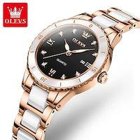 OLEVS Women Quartz Watch Luxury Fashion Business Wristwatch Luminous Calendar Date Waterproof Alloy Ceramic Watch Lightinthebox