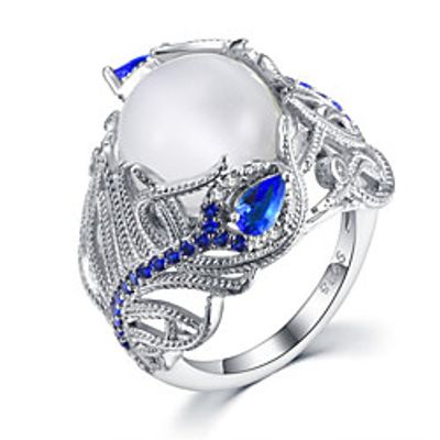 Ring Hollow Out Silver Copper Imitation Diamond Flower Stylish 1pc 7 8 / Women's miniinthebox