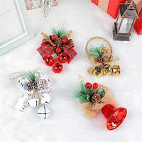 1PC Christmas Bell Accessories Pendant Diy Shopping Mall Christmas Tree Ornament Bow Bell Decoration Lightinthebox - thumbnail