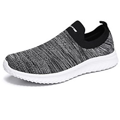 Men's Loafers  Slip-Ons Sporty Look Comfort Loafers Light Soles Sporty Casual Daily Running Shoes Fitness  Cross Training Shoes Knit Breathable Non-slipping Black Grey Black and White Gray Spring miniinthebox