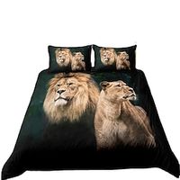 Lion Duvet Cover Set Quilt Bedding Sets Comforter Cover,Queen/King Size/Twin/Single/(Include 1 Duvet Cover, 1 Or 2 Pillowcases Shams),3D Prnted miniinthebox Lion Duvet Cover Set Quilt Bedding Sets Comforter Cover,Queen/King Size/Twin/Single/(Include 1 Duvet Cover, 1 Or 2 Pillowcases Shams),3D Prnted miniinthebox