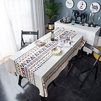 Table Cloth Cotton Dust-Proof Classic Printing Table Cover,Stain Proof,Water Resistant Washable Table,Decorative Oblong Table Cover for Kitchen,Holiday miniinthebox - thumbnail