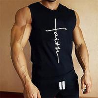 Men's Workout Tank Top Running Tank Top Sleeveless Vest / Gilet Casual Athleisure Breathable Quick Dry Soft Gym Workout Running Walking Sportswear Activewear Graphic Black Lightinthebox