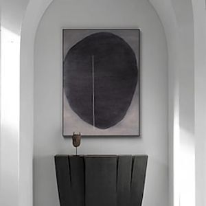 Oil Painting Handmade Hand Painted Wall Art Black Simple Abstract Canvas Painting Home Decoration Decor Stretched Frame Ready to Hang miniinthebox