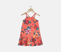 Toddler Girls Floral Halter Dress  Coral - thumbnail