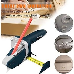 Hand Tool with Measuring Tape and Utility Knife, Gypsum Board Cutting Tool Drywall Cutting Artifact Tool with Woodworking Scribe Cutting Board Tools Lightinthebox