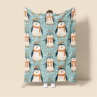 Christmas Penguin Cartoon Super Soft Blanket,Lightweight Novelty Flannel Throw Blankets Warm  All Seasons Room Decoration Gifts Home Decor Lightinthebox - thumbnail
