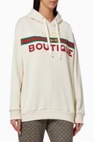 Boutique Print Hooded Sweatshirt in Cotton Jersey - thumbnail