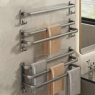 1pc Space-Saving Wall Mounted Towel Rack - Aluminum Shower Room Holder for Bathroom Towels and Washroom Storage Lightinthebox
