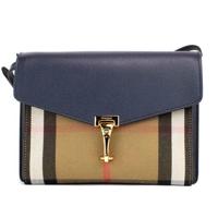 Burberry Macken Small Ink Blue House Check Derby Grain Leather Crossbody Bag - 5702