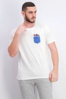 Mens Chest Pocket T-shirt White/Blue Mens Chest Pocket T-shirt White/Blue