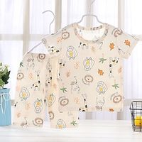 Kids Boys 2 Pieces Easter T-shirt  Shorts Short Sleeve Slub Cotton Red Girl 34 sleeves smiley face Three Quarter Sleeve Cherry Bear Cartoon Crewneck Summer Spring Adorable Home 3-7 Years Lightinthebox - thumbnail