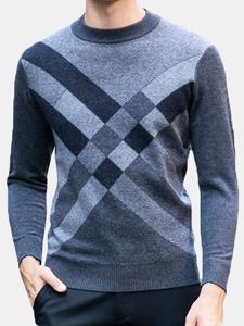 Jacquard 100%Wool Casual Sweater