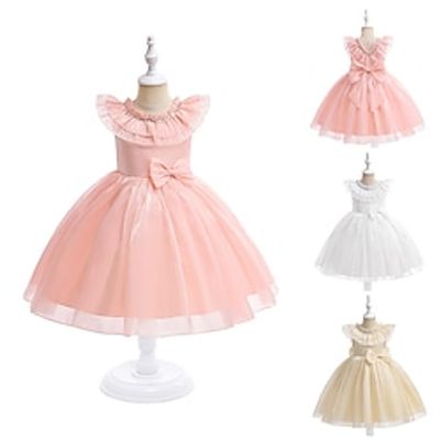 Kids Girls' Party Dress Solid Color Sleeveless Performance Birthday Mesh Zipper Tie Knot Adorable Princess Polyester Cotton Blend Knee-length Party Dress Summer Spring Fall 3-10 Years White Champagne Lightinthebox Kids Girls' Party Dress Solid Color Sleeveless Performance Birthday Mesh Zipper Tie Knot Adorable Princess Polyester Cotton Blend Knee-length Party Dress Summer Spring Fall 3-10 Years White Champagne Lightinthebox