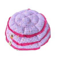 Coco Kindi Pink Color Cat pattern Washable Pumpkin Cotton Bed With Heart Shape Toy For Dogs & Cats - Size 3